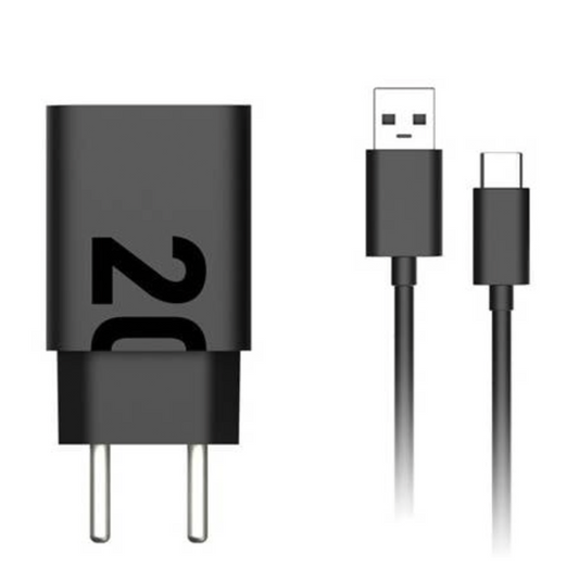 Cargador Motorola Turbo Power + Cable Tipo C 20W Negro