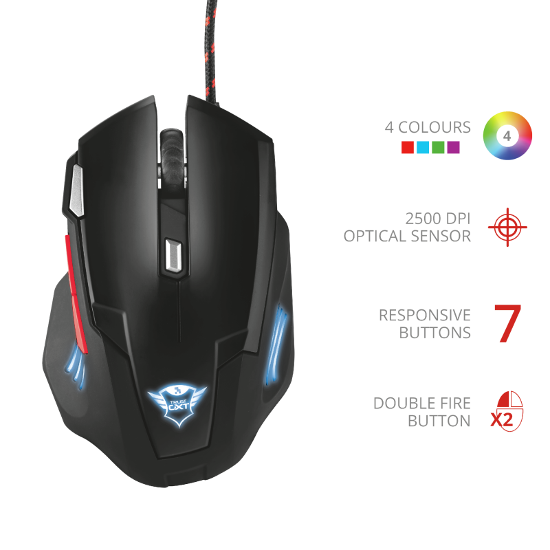 Mouse Gamer Trust Gxt 111 Neebo Negro – imagen 3
