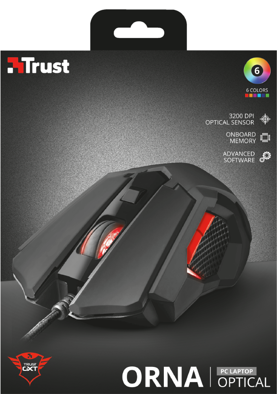 Mouse Gamer Trust Gxt 148 Orna Optico Negro – imagen 2