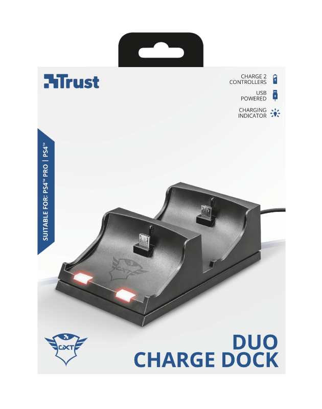 Cargador Controles Dual Trust Gxt 235 Ps4 Ps4 Pro Negro – imagen 2
