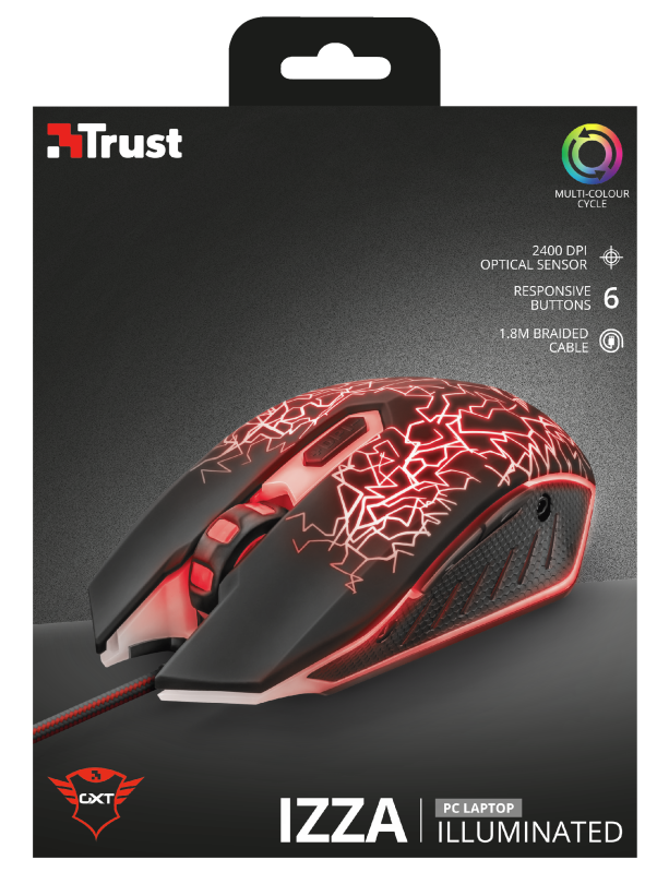 Mouse Gamer Trust Gxt 105 Izza Illuminated Negro – imagen 4