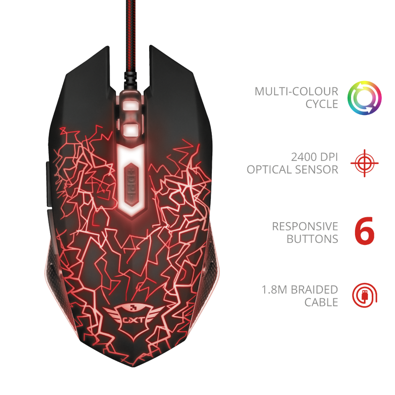 Mouse Gamer Trust Gxt 105 Izza Illuminated Negro – imagen 3