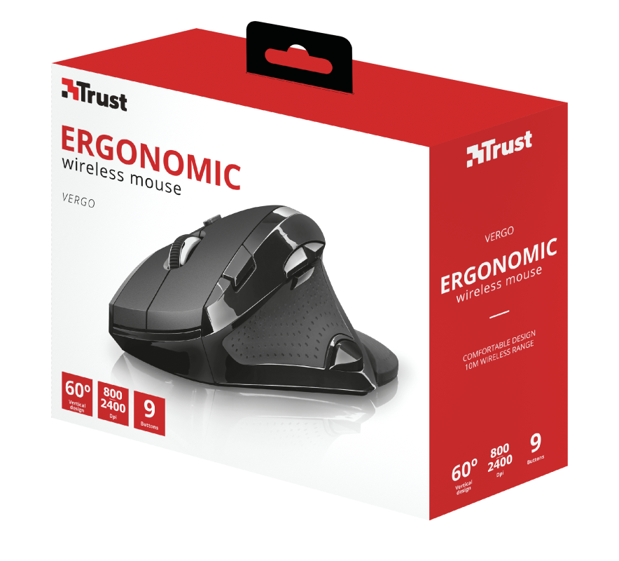Mouse Inalambrico Ergonomico Trust Vergo Negro – imagen 4