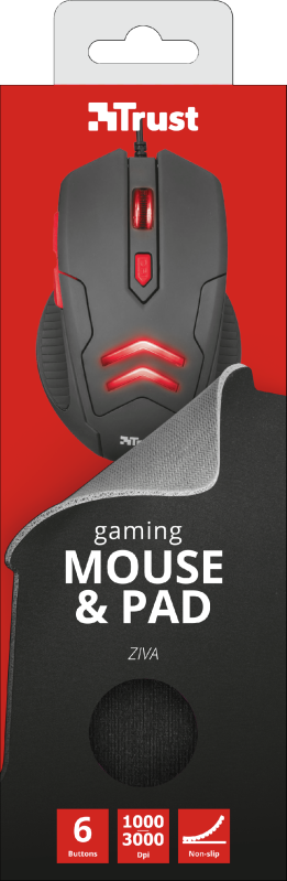 Kit Gamer Mouse + Mousepad Ziva Trust – imagen 2