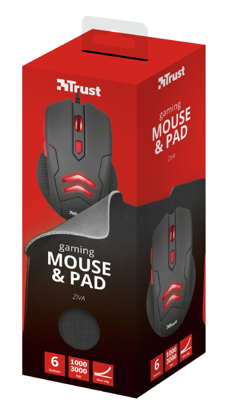 Kit Gamer Mouse + Mousepad Ziva Trust – imagen 3