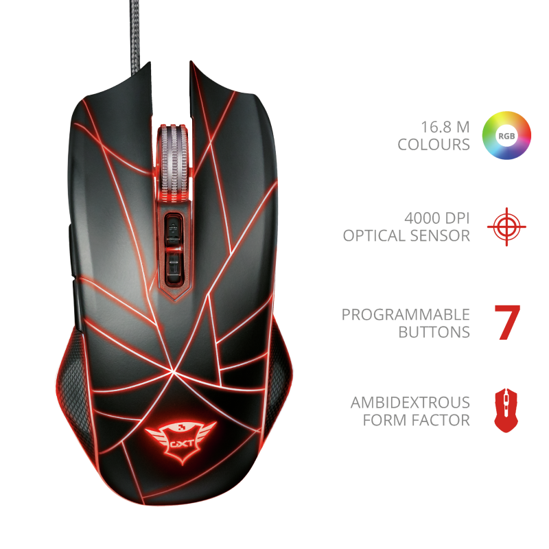 Mouse Gamer Trust Gxt 160 Ture Rgb Negro – imagen 4