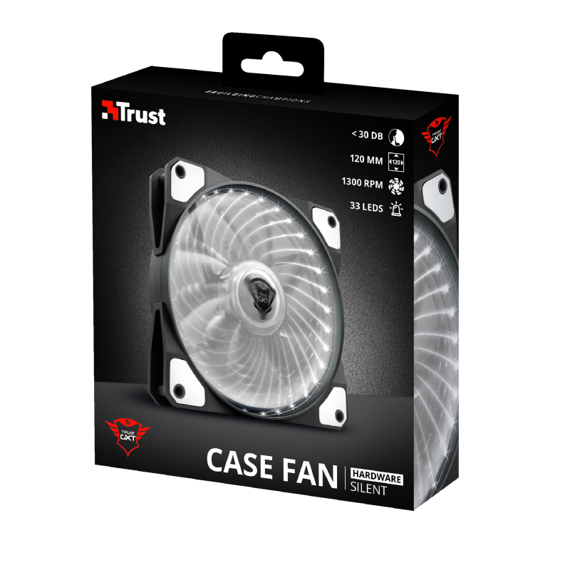 Ventilador Led Illuminated Silent Gxt 762 Blanco Trust – imagen 2