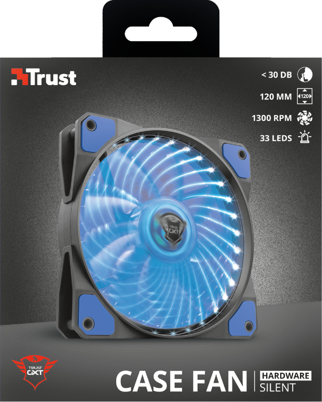 Ventilador Led Illuminated Silent Gxt 762r Azul Trust – imagen 2