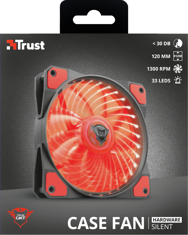 Ventilador Led Illuminated Silent Gxt 762r Rojo Trust – imagen 3