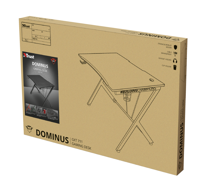 Escritorio Gamer Trust Dominus Gxt 711 Negro – imagen 2