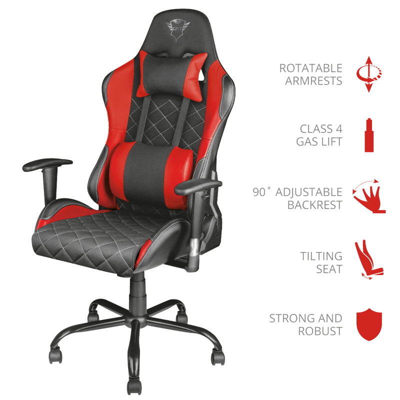 Silla Gamer Resto Trust Gxt 707r Roja – imagen 3