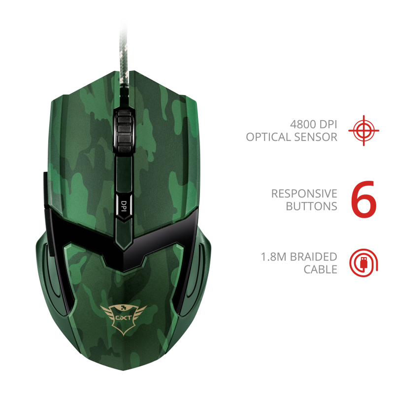Mouse Gamer Trust Gxt 101D Camuflado – imagen 4