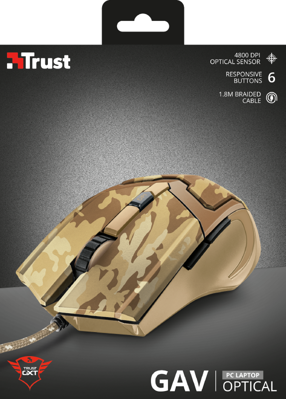 Mouse Gamer Trust Gxt 101D Camuflado Cafe – imagen 5