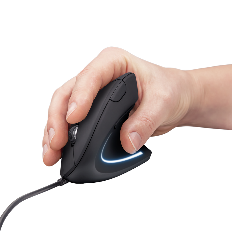 Mouse Trust Ergonomico Verto Vertical Con Cable Negro – imagen 4