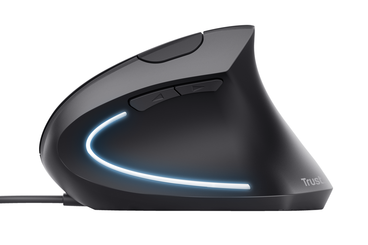Mouse Trust Ergonomico Verto Vertical Con Cable Negro – imagen 3