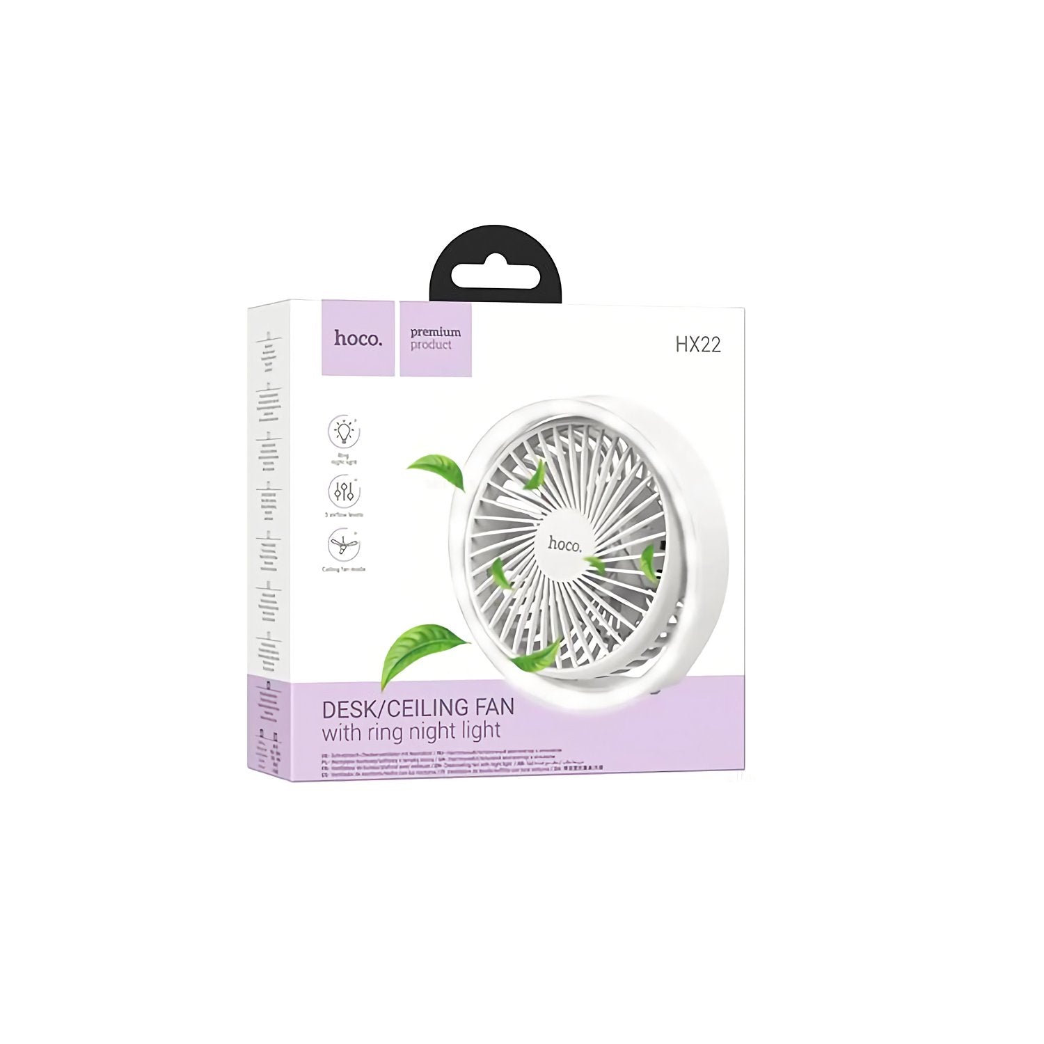 Ventilador Mini Silencioso De Mano Recargable Hoco Hx22 Blanco – imagen 3