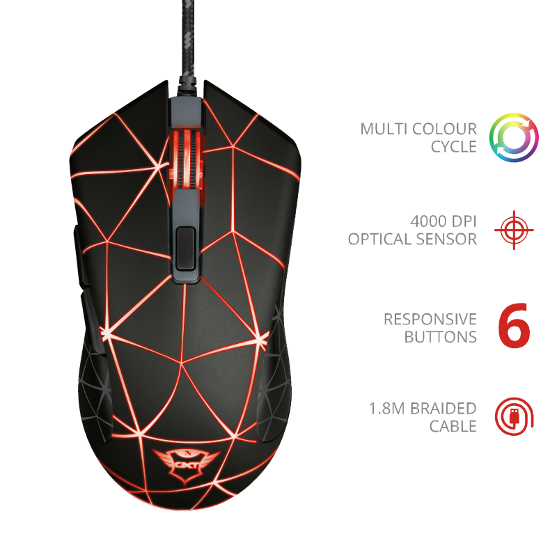 Mouse Gamer Trust Gxt 133 Locx Negro – imagen 2