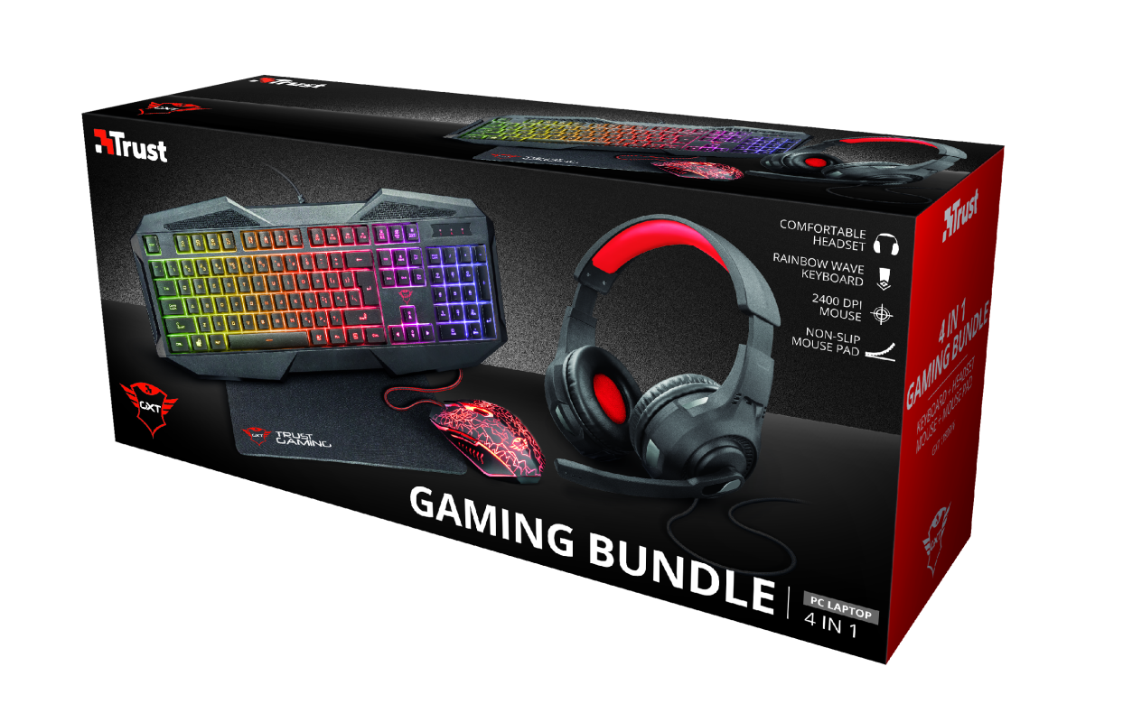 Kit Gamer Trust Gxt 1180rw 4 en 1 Teclado Mouse Headset Mousepad – imagen 3