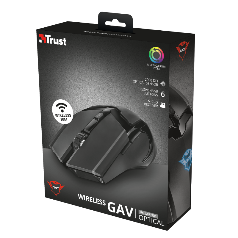 Mouse Gamer Trust Gxt 103 Gav Inalambrico Negro – imagen 5