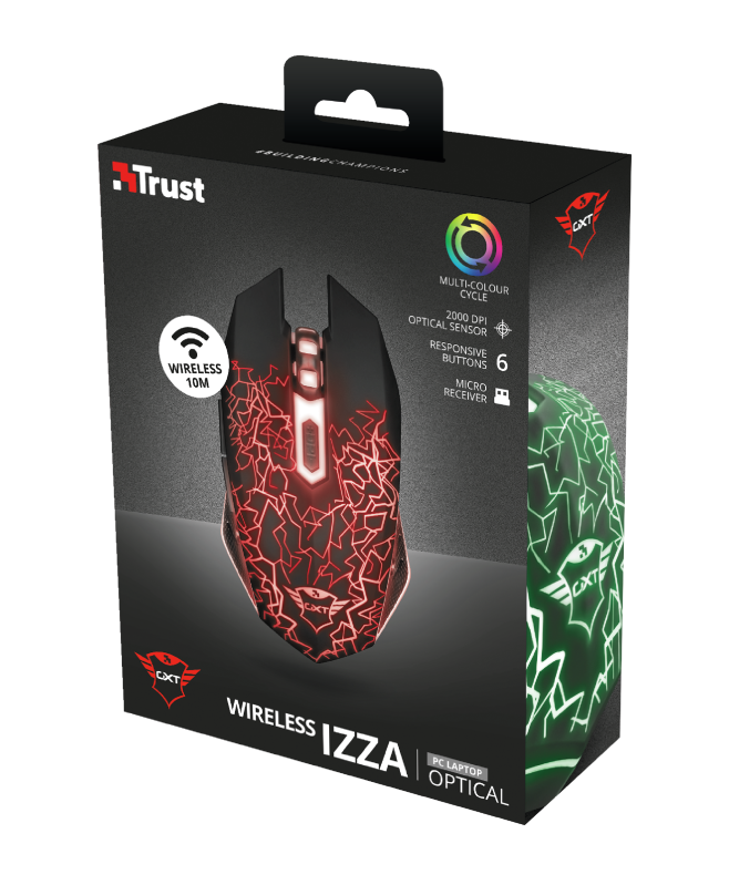 Mouse Gamer Inalambrico Trust Gxt 107 Izza Negro – imagen 3