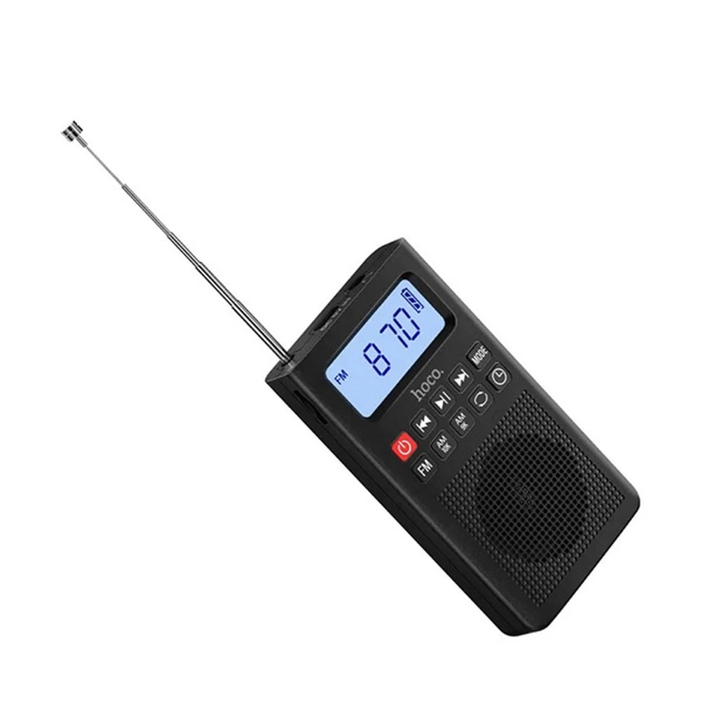 Radio Portatil Bluetooth Hoco Hi51 Am Fm Micro Sd Para Mp3 Negro – imagen 2