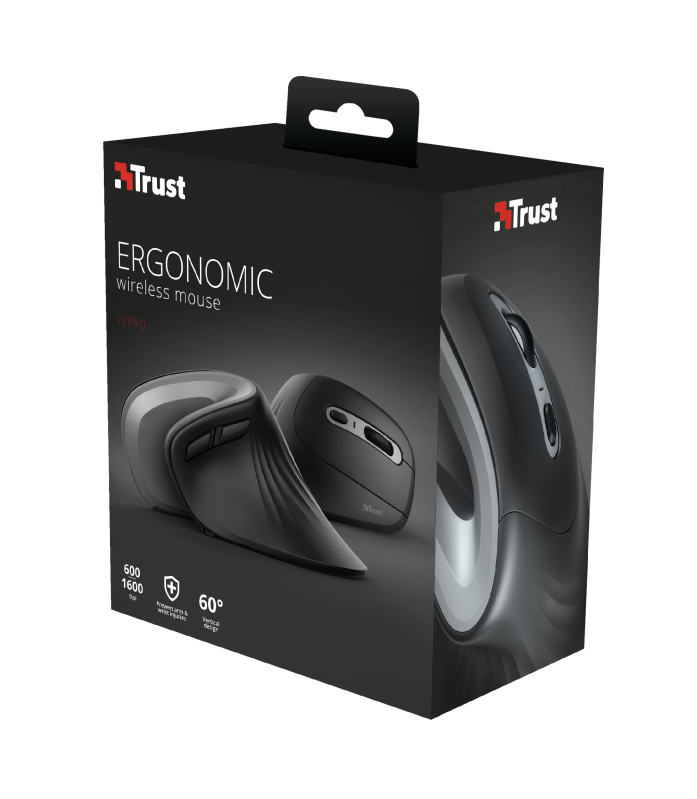 Mouse Inalámbrico Ergonomico Trust Verro Negro – imagen 4