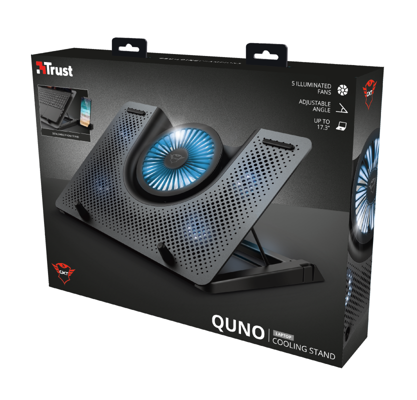 Base Notebook Enfriador Ventilador 17 Pulgadas Trust Gxt 1125 Quno Negro – imagen 2