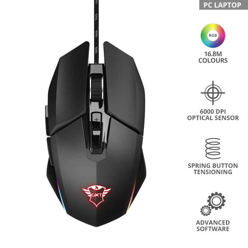 Mouse Gamer Trust Gxt 950 Idon Rgb Negro – imagen 3