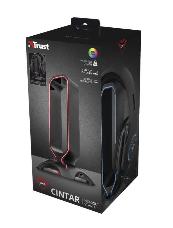 Soporte Base Audifonos Gamer Trust Gxt 265 Cintar Rgb Negro – imagen 2