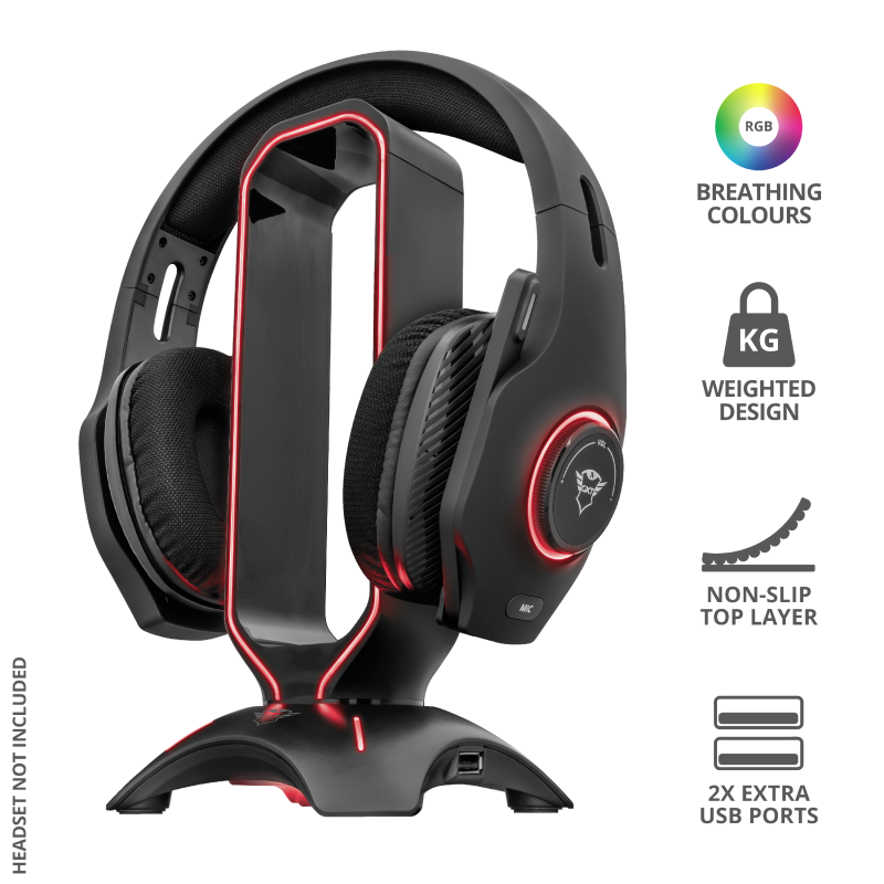 Soporte Base Audifonos Gamer Trust Gxt 265 Cintar Rgb Negro – imagen 3