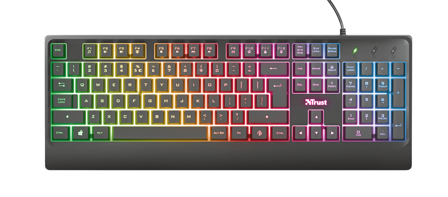 Teclado Gamer Trust Ziva Rainbow Led Negro – imagen 4