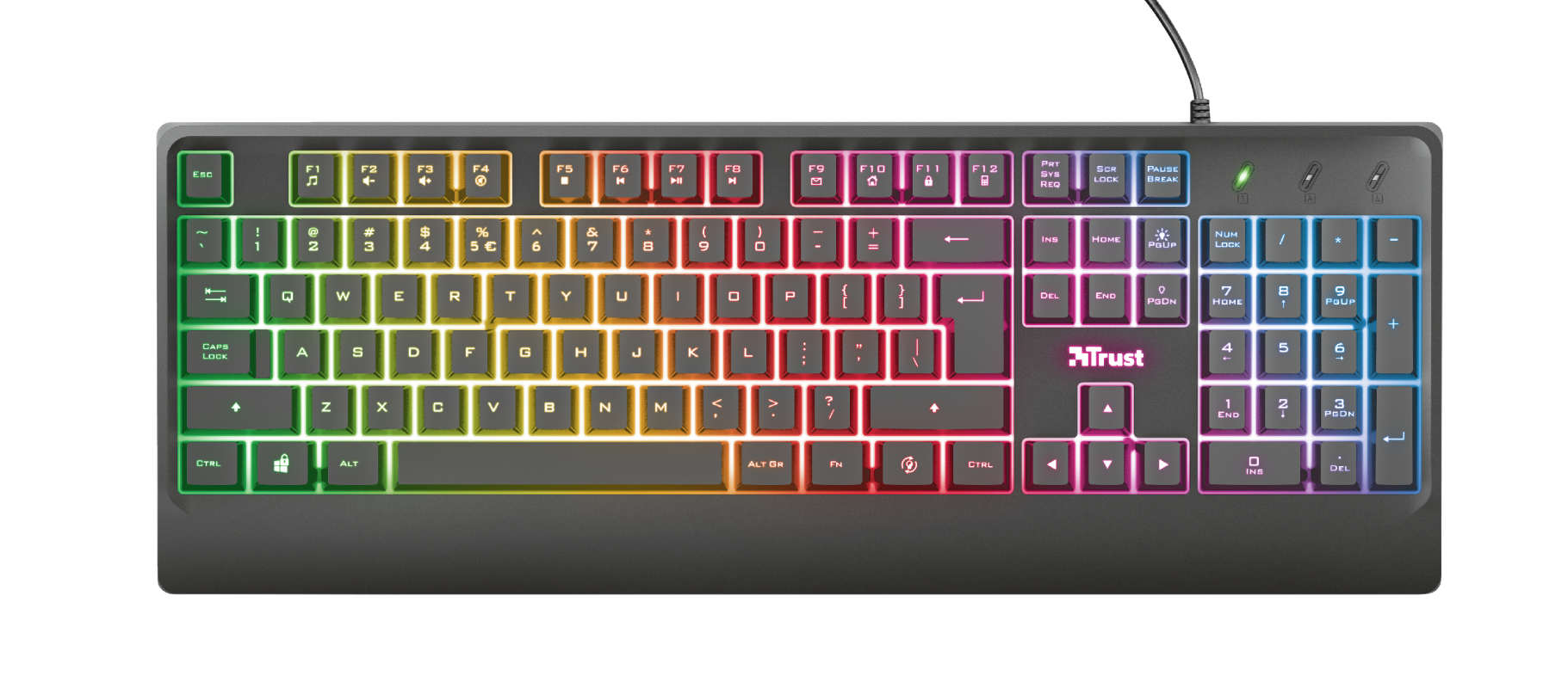 Teclado Gamer Trust Ziva Rainbow Led Negro – imagen 4