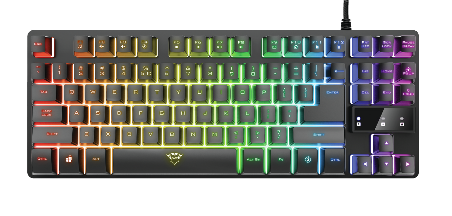 Teclado Gamer Metálico Trust Gxt 833 Thado Español Tkl Negro – imagen 2