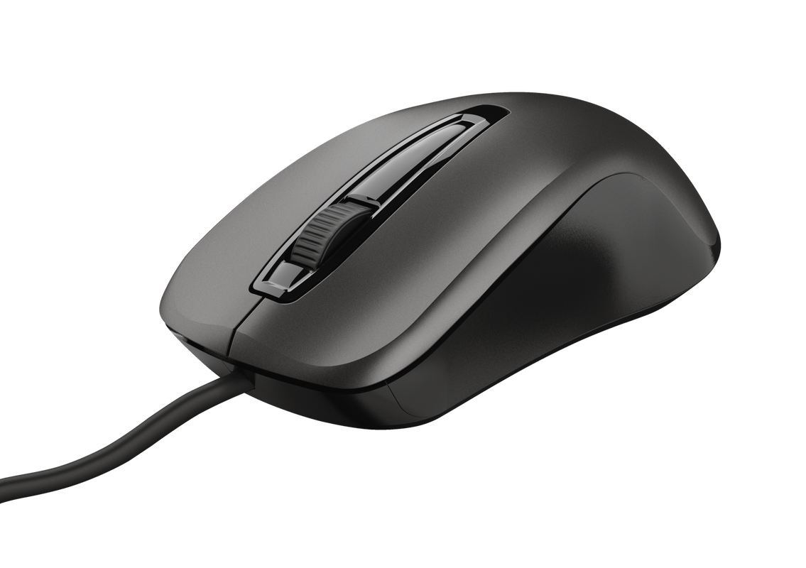 Mouse Trust Carve Alambrico Negro – imagen 3