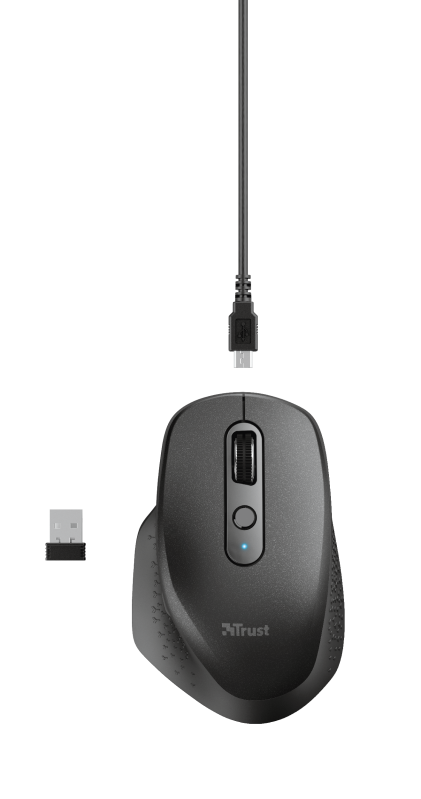 Mouse Inalámbrico Recargable Trust Ozaa Negro – imagen 4