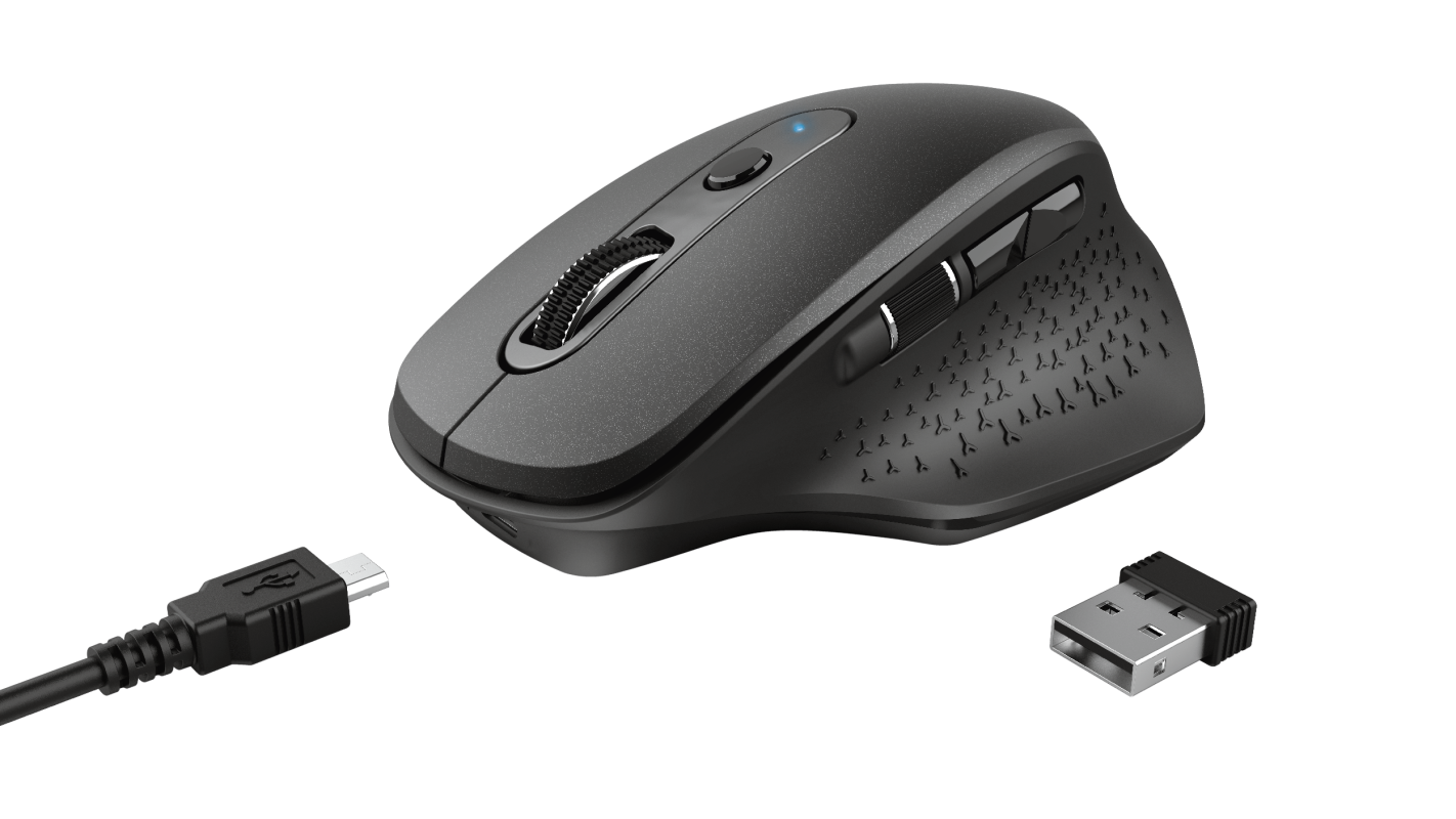 Mouse Inalámbrico Recargable Trust Ozaa Negro – imagen 3
