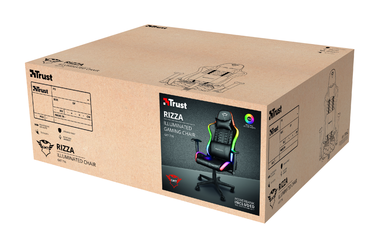 Silla Gamer Rizza Rgb Trust Gxt 716 Negra – imagen 3