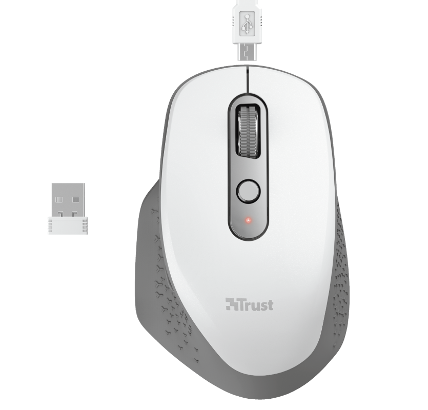 Mouse Inalámbrico Recargable Trust Ozaa Blanco – imagen 4