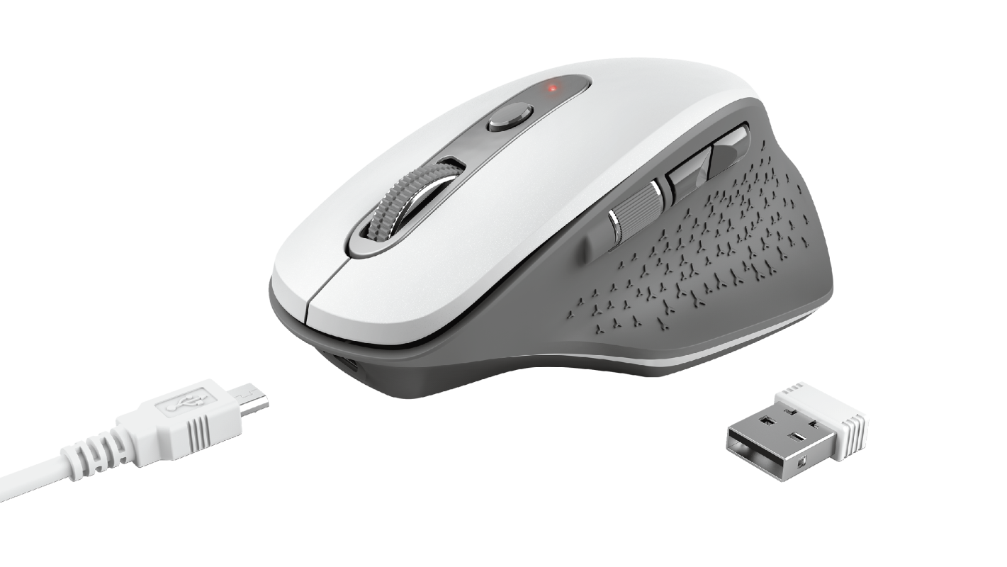 Mouse Inalámbrico Recargable Trust Ozaa Blanco – imagen 3