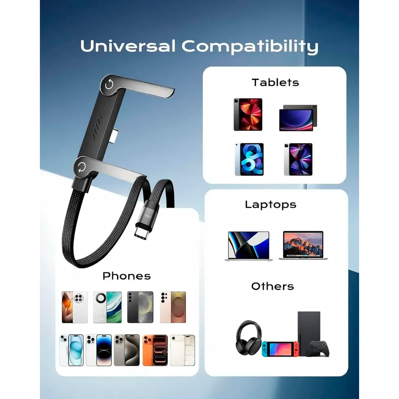 Cable USB-C Birlink 240W con soporte para celular