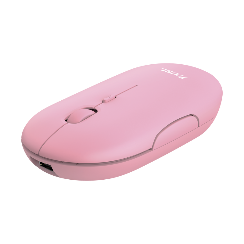 Mouse Inalambrico Bluetooth Trust Puck Dual Recargable Rosa – imagen 2