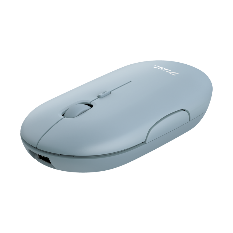 Mouse Inalambrico Bluetooth Trust Puck Dual Recargable Celeste – imagen 2