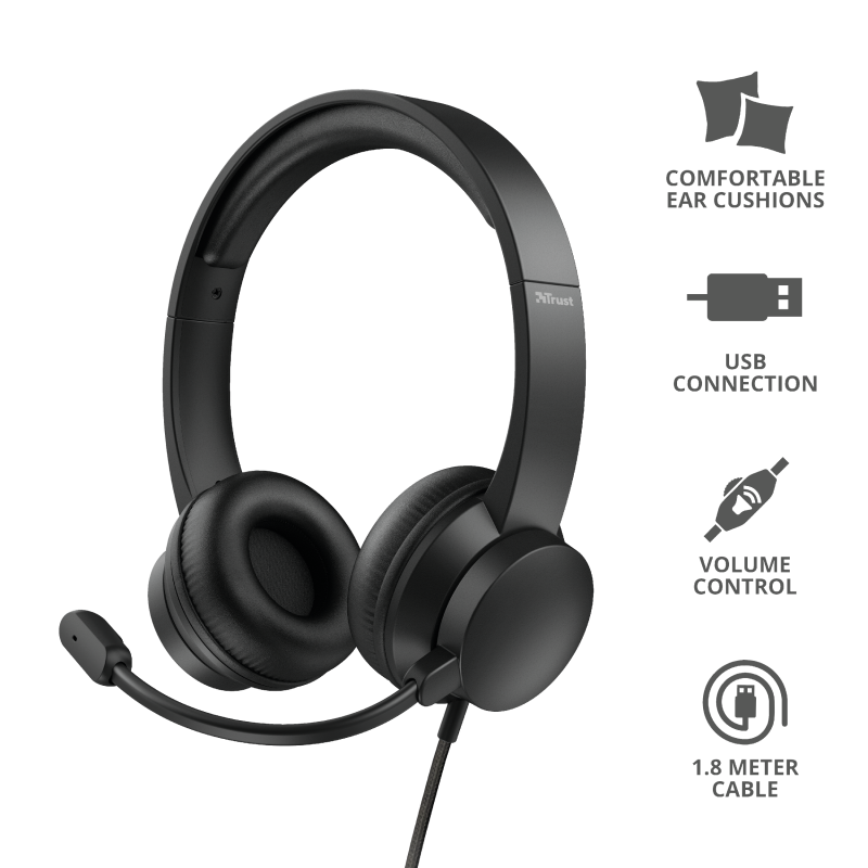 Audifono Con Microfono Trust Rydo Pc Negro – imagen 2