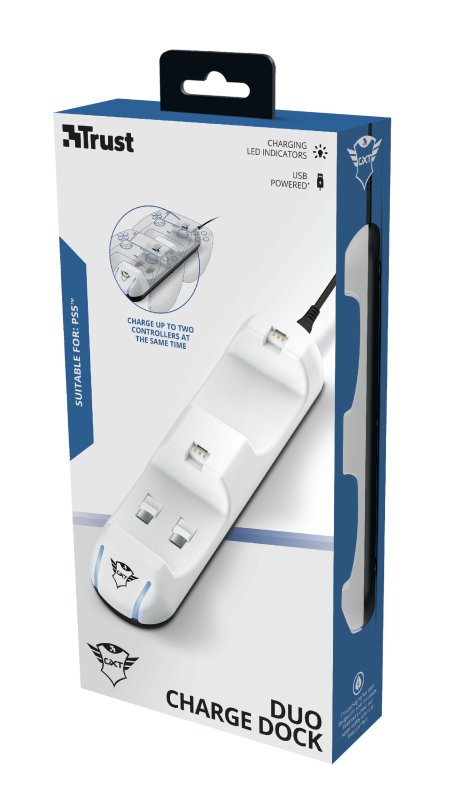 Cargador Dock Dual Ps5 Trust Gxt 251 Blanco – imagen 3