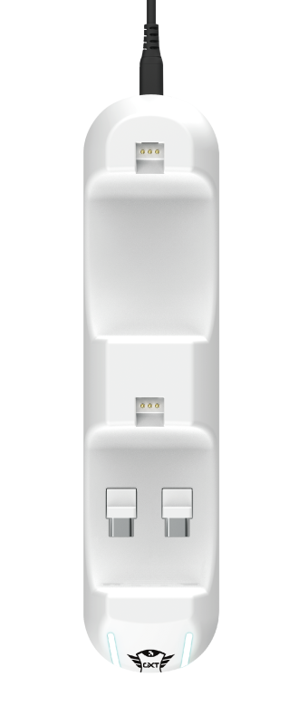 Cargador Dock Dual Ps5 Trust Gxt 251 Blanco – imagen 2