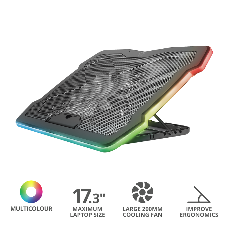 Ventilador Notebook Gamer Trust Gxt 1126 Aura Rgb Negro – imagen 2