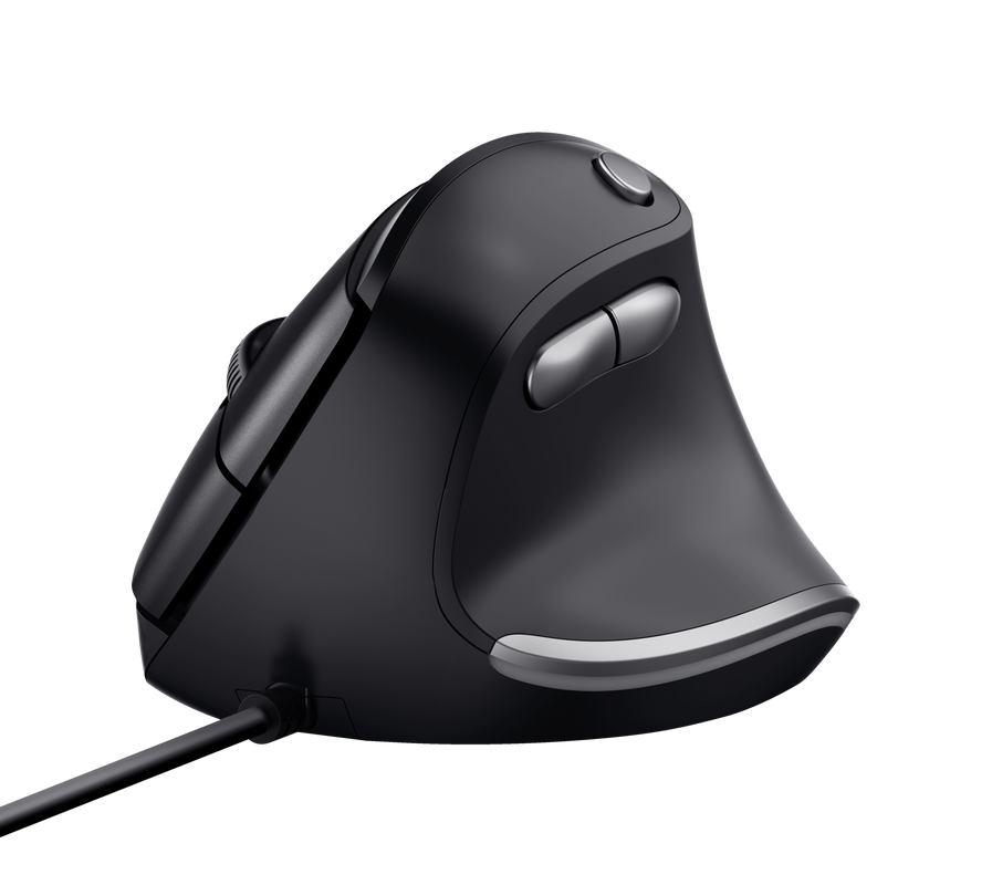 Mouse Trust Ergonomico Bayo Vertical Con Cable Negro – imagen 2