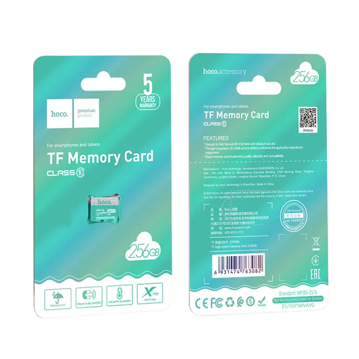 Micro SD Tf Flash Hoco 256 Gb Verde – imagen 3