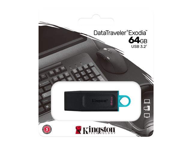 Pendrive Kingston Exodia 64 Gb Usb 3.2 Datatraveler Negro – imagen 2
