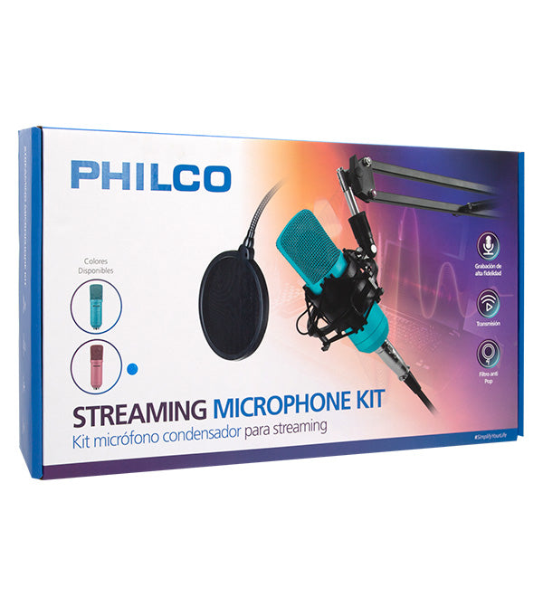 Kit Micrófono Studio Streaming + Antipop + Soporte + Stand Philco Verde – imagen 5